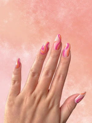 Peach and Pink Swirl Design