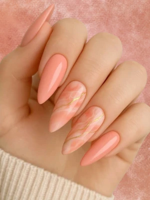 Coral Peach Nail Designs