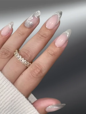 Textured Silver Nail Ideas