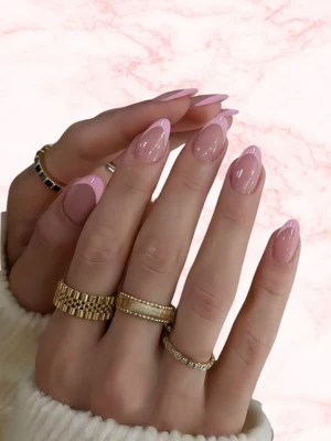 Clear Base Pink French Design
