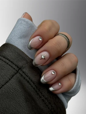 Futuristic Mirror Chrome Nails
