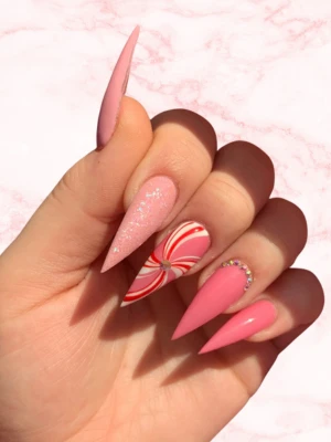 Pink Stiletto Nails