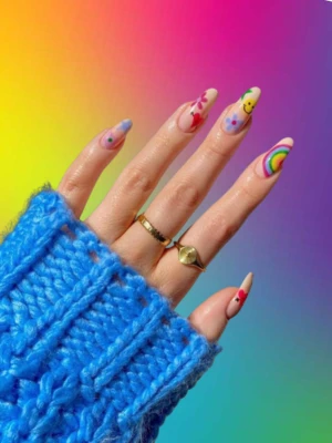 Cute Summer Rainbow Nails