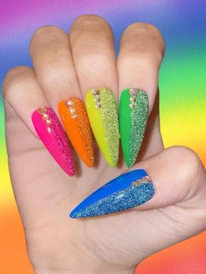 Long Stiletto Rainbow