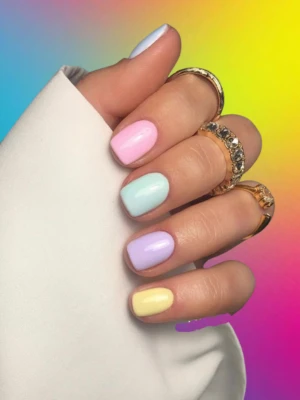 Pastel Rainbow Nails
