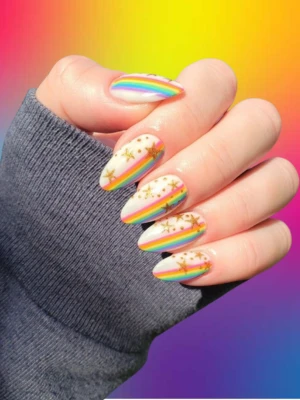 Shooting Rainbow Nail Art