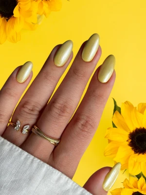 Bright Butter Yellow Statement Nails