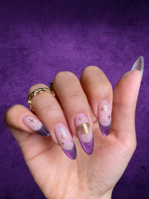 Celestial Purple French Nails