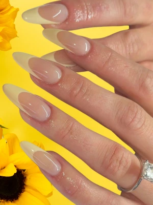 Creamy Butter Yellow French Tips