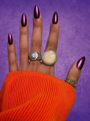 Dark Purple Chrome Nails