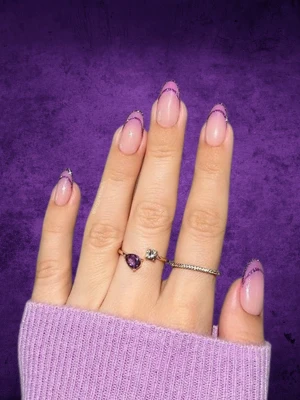 Double French Purple Nails