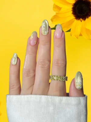 Eye-Catching Butter Yellow Nail Art