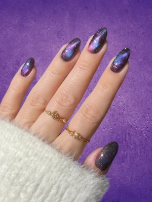 Galaxy Purple Nail Art
