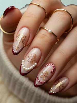 Gingerbread Nails for Winter Parties