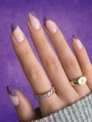 Negative Space Purple Nails