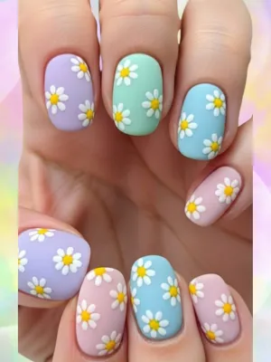 Floral Pastel Nails for a Fresh Look