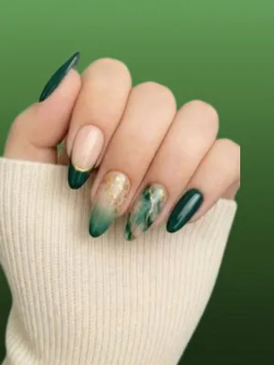 Elegant Emerald Green Nails for Work Settings