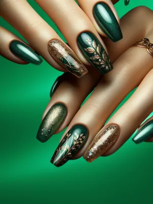 Stylish Emerald Green Nail for All Ages
