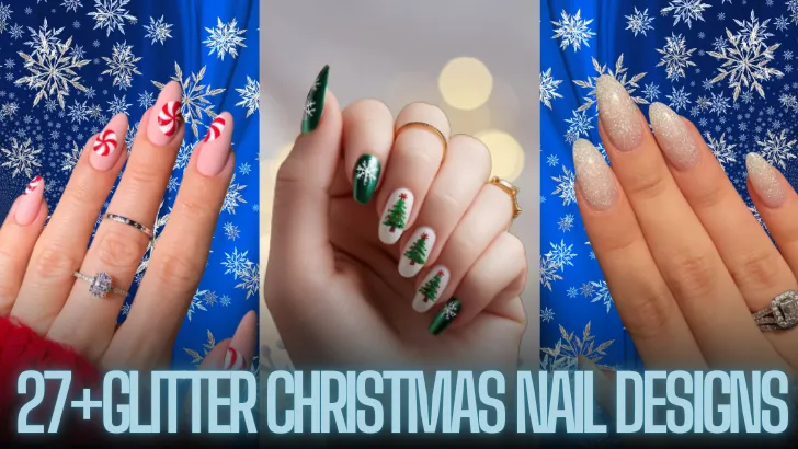 27+ Glitter Christmas Nail Designs