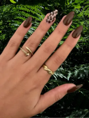 Autumn-Inspired Leopard Nail Art