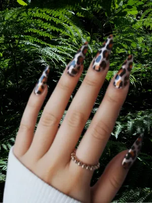 Chrome Leopard Print Manicure