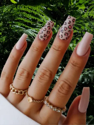 Coffin Nails with Leopard Details