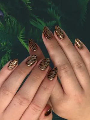 Gold Foil Safari-Inspired Nails