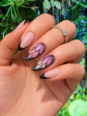 Graceful Butterfly Wing Nails