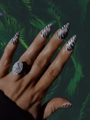 Long Stiletto Safari Nails