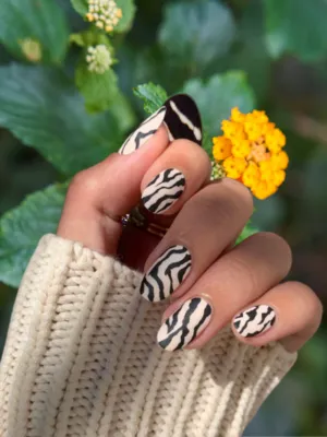 Minimalist Zebra Nail Art Design