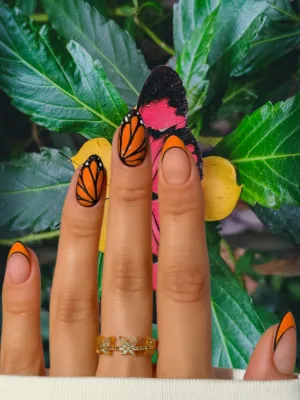Stunning Monarch Butterfly Nails
