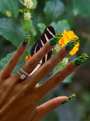Vibrant Neon Zebra Nails That Stand Out